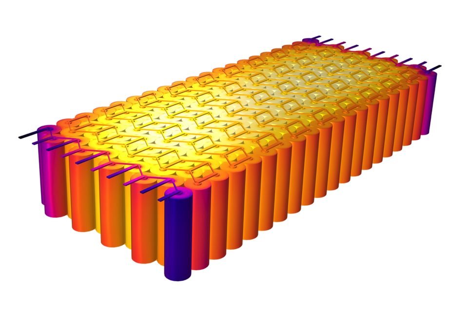 Finite element thermal simulation of a prismatic battery module