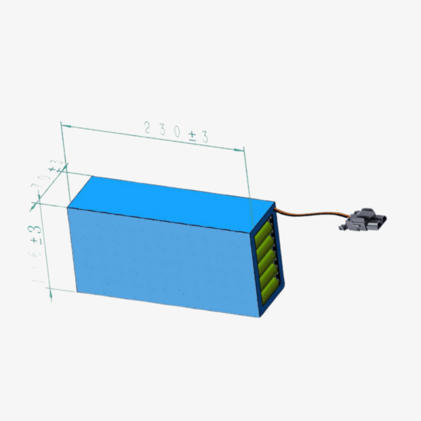 custom 11.1V 62.4Ah lithium PVC wrap battery