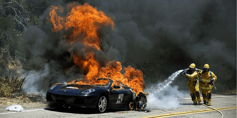 ev car on fire