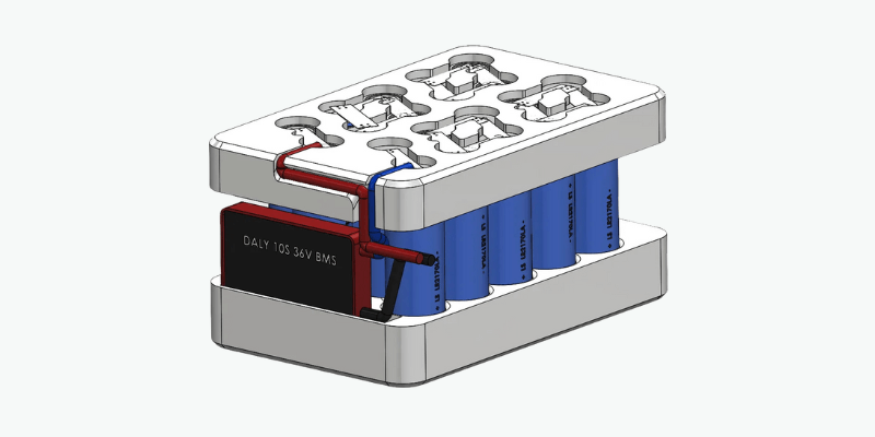 10s 36v battery pack with daly bms