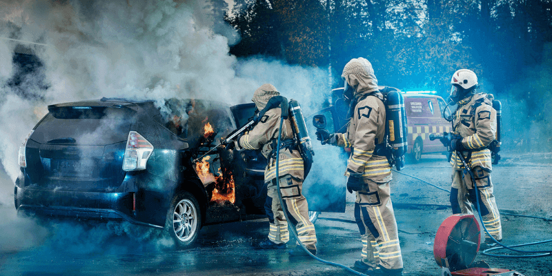 put out lithium ion battery fire
