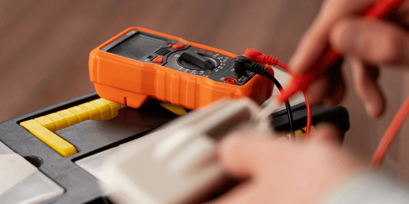 battery pack maintenance worker repairing