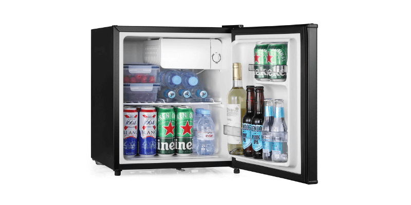 mini fridge inside