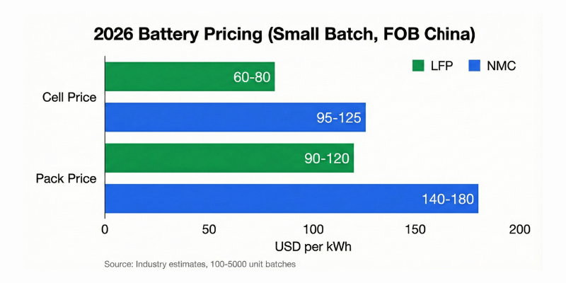 lfp nmc pricing chart
