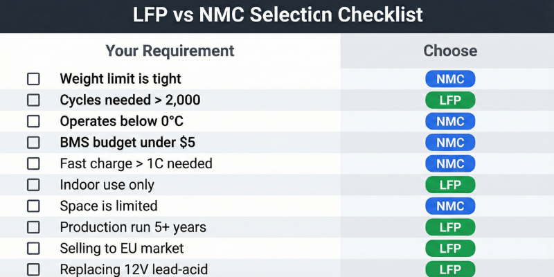 lfp nmc selection checklist