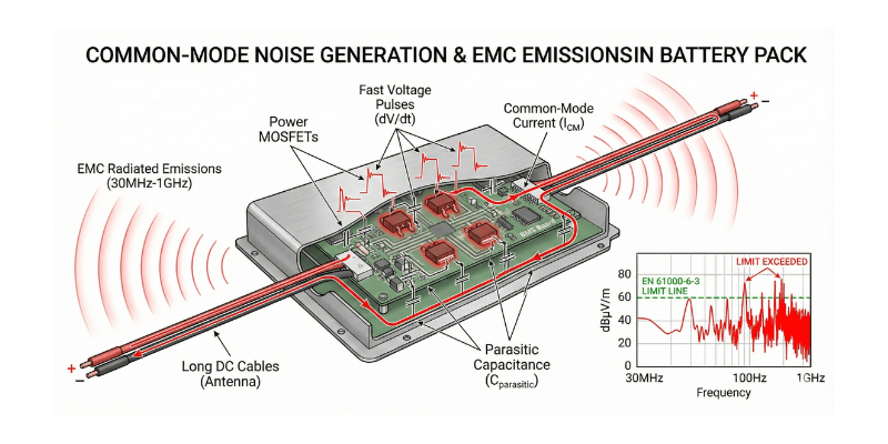 noise generation in a battery pack