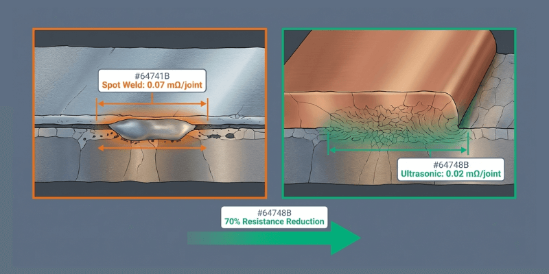high discharge battery ultrasonic vs spot weld