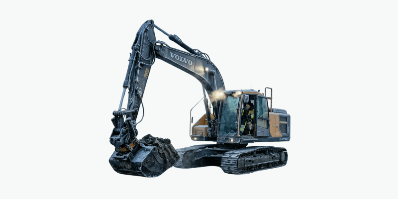 electric excavator operating in nordic winter conditions