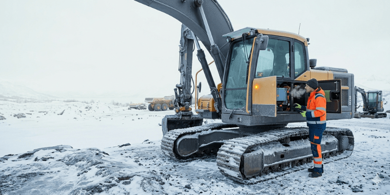 electric excavator cold weather voltage sag