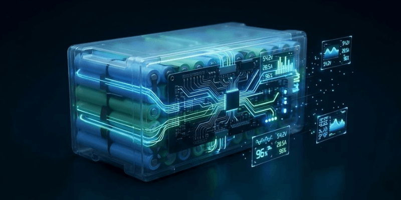 transparent battery pack with circuit board