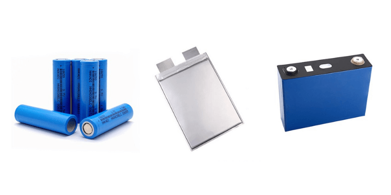 3 types of lithium battery cells
