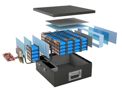 Custom LiFePO4 battery pack, 3D exploded view